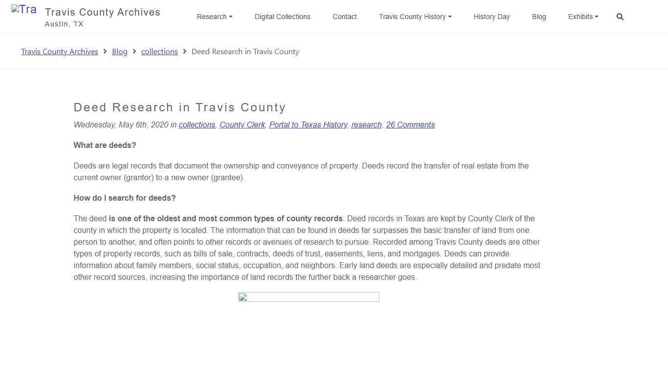 Deed Research in Travis County - Travis County Archives Travis County Archives