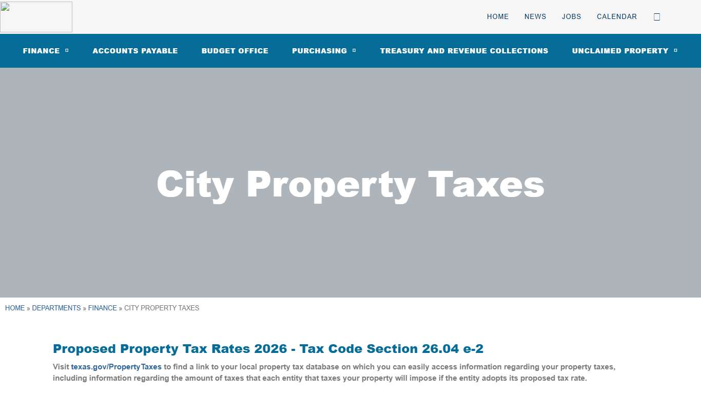 City Property Taxes - City of Round Rock